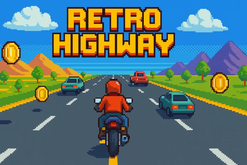 Retro Highway 🕹️ Play Classic Arcade Racing Online 61 Retro Highway